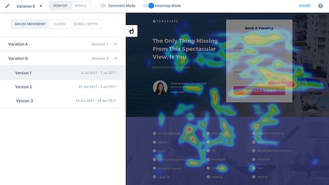 Affiliate Marketing Instapage Heatmaps