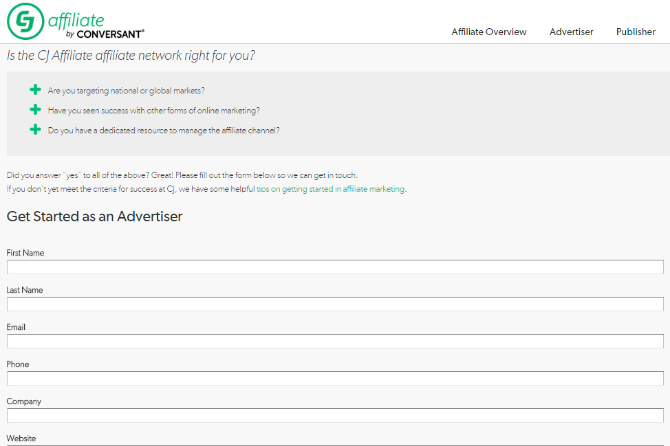Affiliate Marketing CJ Affiliate Get Started