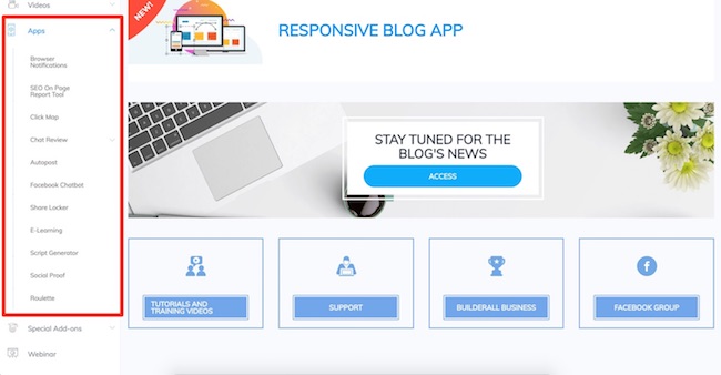 Affiliate Marketing Builderall Responsive Blog App