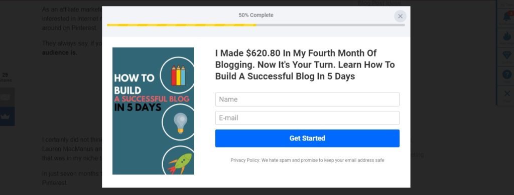 Affiliate Marketing Leadpages Pop Up