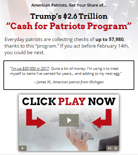 Affiliate Marketing Cash For Patriots $2.6 Trillion Marketing